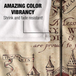 Harry Potter Marauders Map Blanket Multicoloured (One Size) - thumbnail 4