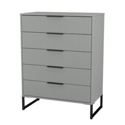 Ancona Matt Dusk Grey 5 Drawer Chest (H)1008mm (W)765mm (D)395mm - thumbnail 3
