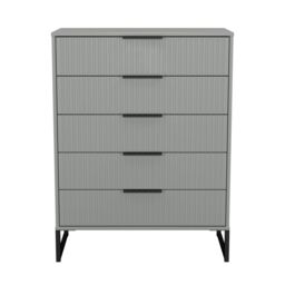 Ancona Matt Dusk Grey 5 Drawer Chest (H)1008mm (W)765mm (D)395mm - thumbnail 2