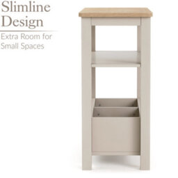 Christow Slim Console Table Oak-Effect Top Shelf & Storage Pebble H60Cm X W65Cm X D28Cm - thumbnail 2
