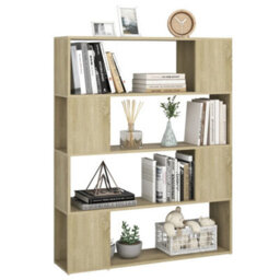Berkfield Book Cabinet Room Divider Sonoma Oak 100X24X124 Cm - thumbnail 4