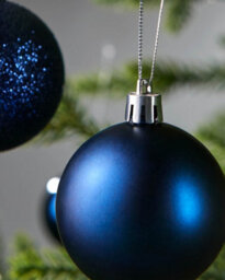 WeRChristmas Navy Blue Shatterproof Christmas Baubles, 50 Pack - thumbnail 5