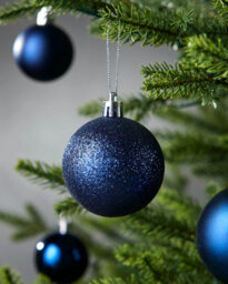 WeRChristmas Navy Blue Shatterproof Christmas Baubles, 50 Pack - thumbnail 2