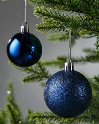 WeRChristmas Navy Blue Shatterproof Christmas Baubles, 50 Pack - thumbnail 4
