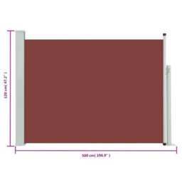 Walplus Patio Retractable Side Awning Garden Sun Shade Canopy Gazebo For Back Door, Porch, Patio 120X500 Cm Brown - thumbnail 8
