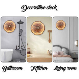 14 Inch Wooden Ring Wall Clock  Natural Wood Effect, Silent Non-Ticking Design - thumbnail 6