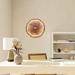14 Inch Wooden Ring Wall Clock  Natural Wood Effect, Silent Non-Ticking Design - thumbnail 5
