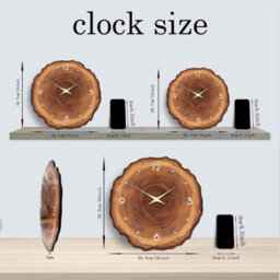 14 Inch Wooden Ring Wall Clock  Natural Wood Effect, Silent Non-Ticking Design - thumbnail 2