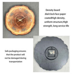14 Inch Wooden Ring Wall Clock  Natural Wood Effect, Silent Non-Ticking Design - thumbnail 4