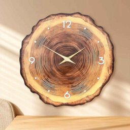 14 Inch Wooden Ring Wall Clock  Natural Wood Effect, Silent Non-Ticking Design - thumbnail 1
