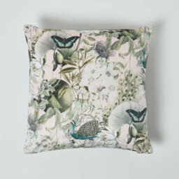 Homescapes Floral Butterfly Garden Pink Cushion 46 X 46 Cm - thumbnail 1