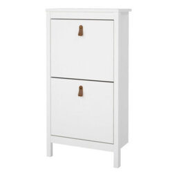 Wyld Haus Wildberry Matt White Wooden Shoe Cabinet With 2 Flip-Down Doors - thumbnail 5