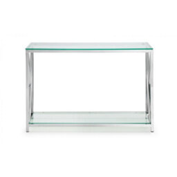 Ashfield Silver Chrome Frame Console Table - thumbnail 2