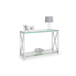 Ashfield Silver Chrome Frame Console Table - thumbnail 3