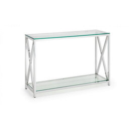 Ashfield Silver Chrome Frame Console Table - thumbnail 4