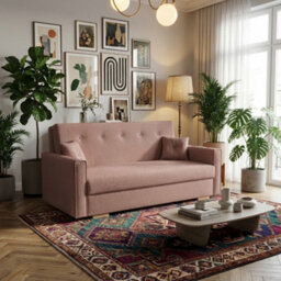 Viva Sonic Iii Sofa Bed For Living Room With Storage Chipboard Frame Polyurethane Foam 153X100X85Cm Pink - thumbnail 3