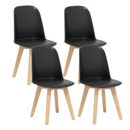 Armless Kitchen Chairs Black Modern Dining Chairs Set Of 2 - thumbnail 1