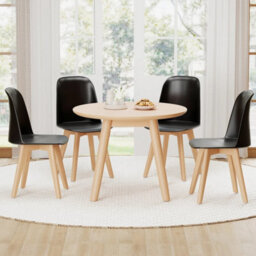 Armless Kitchen Chairs Black Modern Dining Chairs Set Of 2 - thumbnail 3