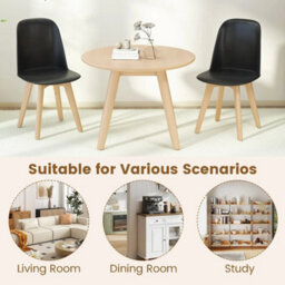 Armless Kitchen Chairs Black Modern Dining Chairs Set Of 2 - thumbnail 5