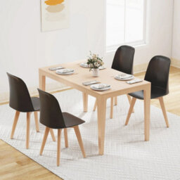 Armless Kitchen Chairs Black Modern Dining Chairs Set Of 2 - thumbnail 4