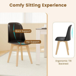 Armless Kitchen Chairs Black Modern Dining Chairs Set Of 2 - thumbnail 6