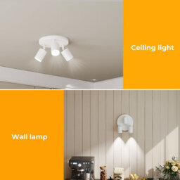 Emitto 3-Way Spotlight Ceiling Light Adjustable Gu10 Modern White Round Base - thumbnail 8