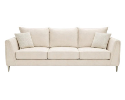 Stratus Interiors Elaine Velvet Fullback Elegant Sofa - Luxury Modern Upholstered Couch With Gold Legs - 3 Seater