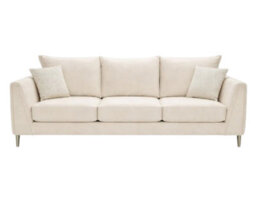 Stratus Interiors Elaine Velvet Fullback Elegant Sofa - Luxury Modern Upholstered Couch With Gold Legs - 3 Seater
