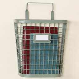 Dibor Sage Green Metal Indoor Wall Storage Basket - thumbnail 3