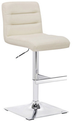 Lamboro Luscious Bar Stool, Adjustable Height And Swivel Kitchen Barstool, Cream - image 1