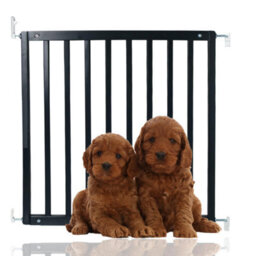 Bettacare Simply Secure Wooden Screw Fit Gate, 72Cm - 79Cm, Black, Wooden Dog Gate Gate, Screw Fit Pet Stair Gate, Puppy Gate