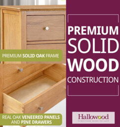 Hallowood Furniture Hereford L Oak 2+4 Chest Of Drawers - thumbnail 4