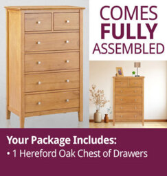 Hallowood Furniture Hereford L Oak 2+4 Chest Of Drawers - thumbnail 7