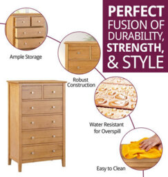 Hallowood Furniture Hereford L Oak 2+4 Chest Of Drawers - thumbnail 2
