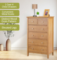 Hallowood Furniture Hereford L Oak 2+4 Chest Of Drawers - thumbnail 5