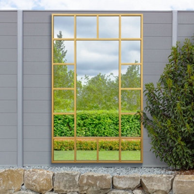 Mirroroutlet The Genestra Gold Modern Wall Leaner Garden Mirror 180 X 110Cm - image 1