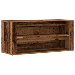 Berkfield Shoe Bench Old Wood 100X35X45 Cm Engineered Wood - thumbnail 2