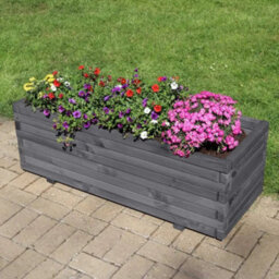 Woven Wood 1.2M Grey Pine Raised Trough Planter - thumbnail 3