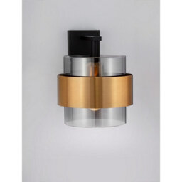 Luminosa Lighting Luminosa Sianna 18Cm Wall Lamp Smokey, Sandy Black, Brass Gold E27 1X12W - thumbnail 5