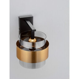 Luminosa Lighting Luminosa Sianna 18Cm Wall Lamp Smokey, Sandy Black, Brass Gold E27 1X12W - thumbnail 3