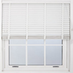 Furnished Venetian Blinds - White Faux Wood Trimmable 50mm Slats For Windows And Doors  (W)60Cm (L)150Cm