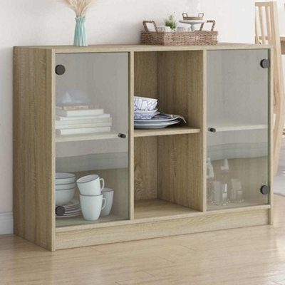 Berkfield Sideboard Sonoma Oak 102X37X75.5 Cm Engineered Wood - image 1