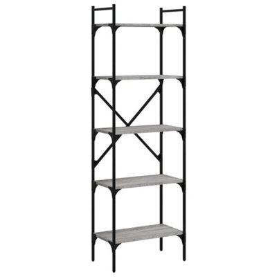 Berkfield Industrial Bookcase 5-Tier Grey Sonoma 56X31.5X174 Cm Engineered Wood