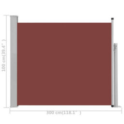 Berkfield Patio Retractable Side Awning 100X300 Cm Brown - thumbnail 8