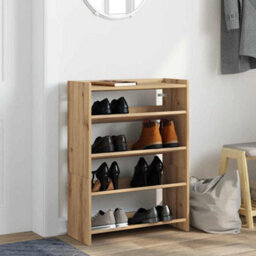 Berkfield Shoe Rack Artisan Oak 80X25X61.5 Cm Engineered Wood - thumbnail 3