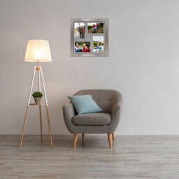 AK Frames 12X12 Aluminum Modern Multi Photo Frame With Mid Grey Mount - Holds 4 Apertures (4X) 6X4 Photos - thumbnail 3