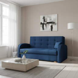 Living Room Sofa Bed Viva Gold Iii With Storage Container Wooden Frame And Legs 153X98X85Cm Blue