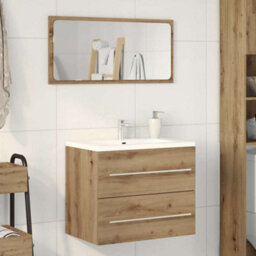 Berkfield Bathroom Sink Cabinet Artisan Oak 60X38.5X48 Cm Engineered Wood - thumbnail 3