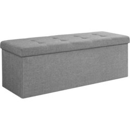 Multi-Functional Ottoman, Soft Foldable Bench With Lid, Perfect For Bedroom, Living Room, Hallway, Light Grey - thumbnail 8