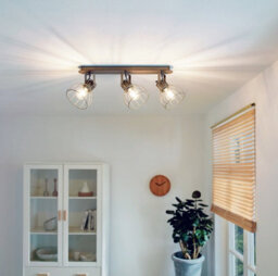 Elegant Brown And Silver Flush Ceiling Light With E27 Bulbs - thumbnail 3
